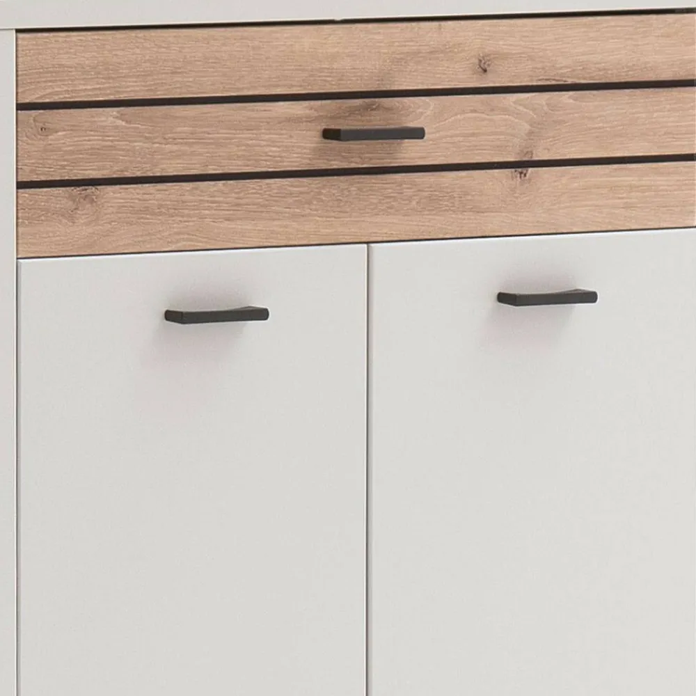 Wohnen Schuhschränke*Flur Vertiko in Lichtgrau mit Wildeiche - Ballina