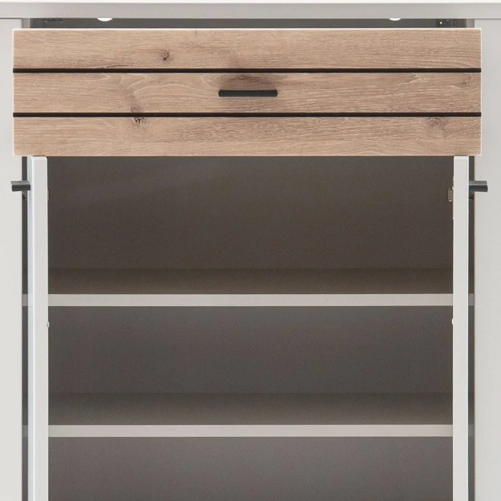 Wohnen Schuhschränke*Flur Vertiko in Lichtgrau mit Wildeiche - Ballina