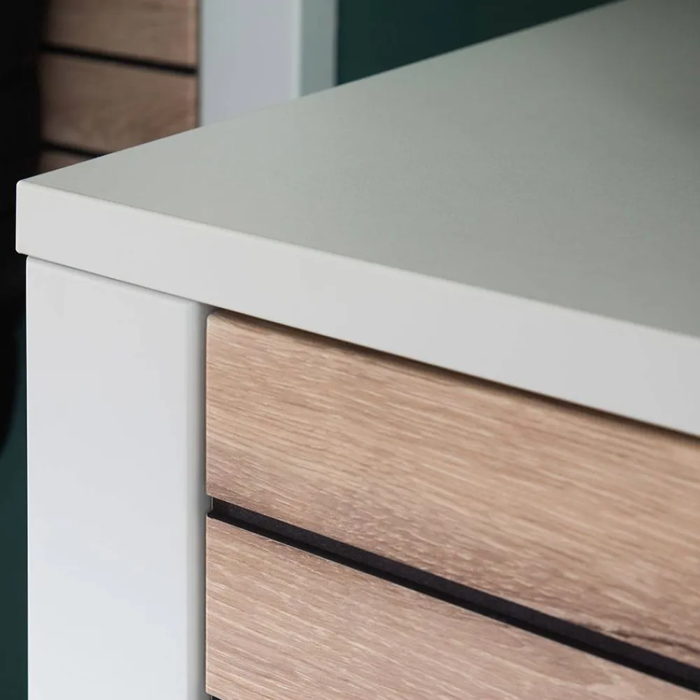 Wohnen Schuhschränke*Flur Vertiko in Lichtgrau mit Wildeiche - Ballina