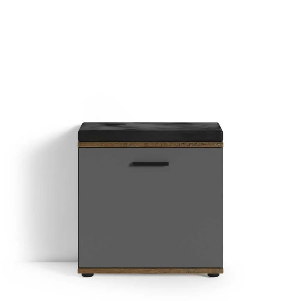 Wohnen Schuhschränke*Flurbank in Anthrazit und Altholz Optik - Vlatu