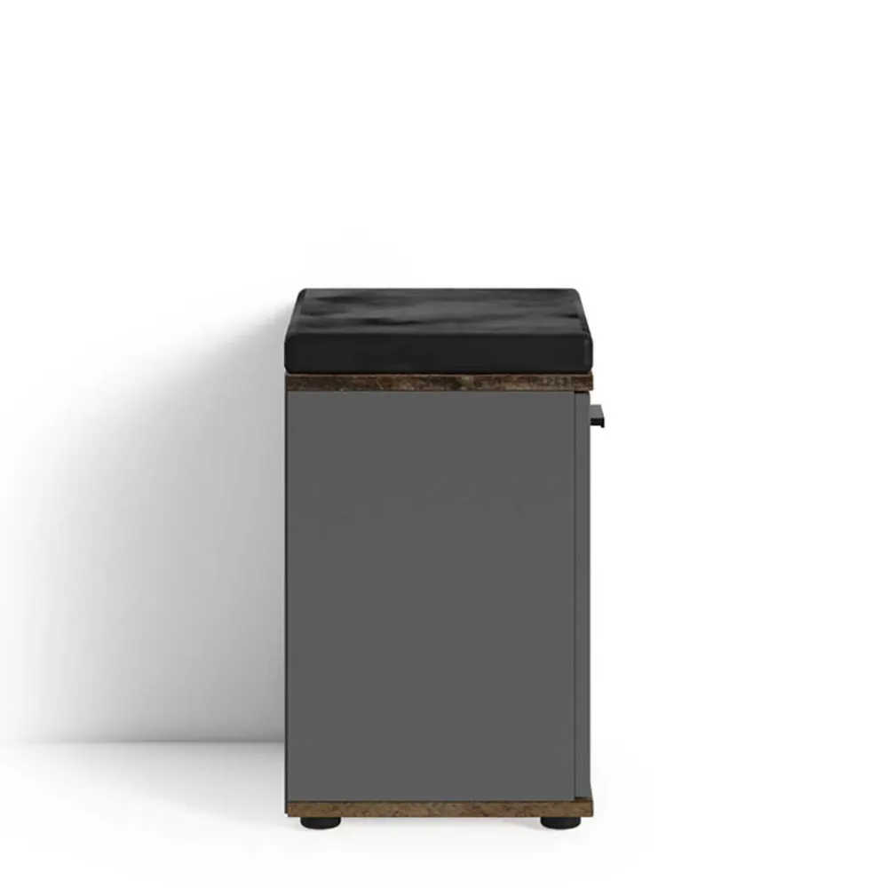 Wohnen Schuhschränke*Flurbank in Anthrazit und Altholz Optik - Vlatu