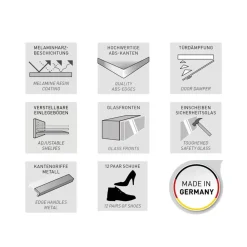 Wohnen Flurbank mit Türen in Weiß mit Glasfront - Kofi