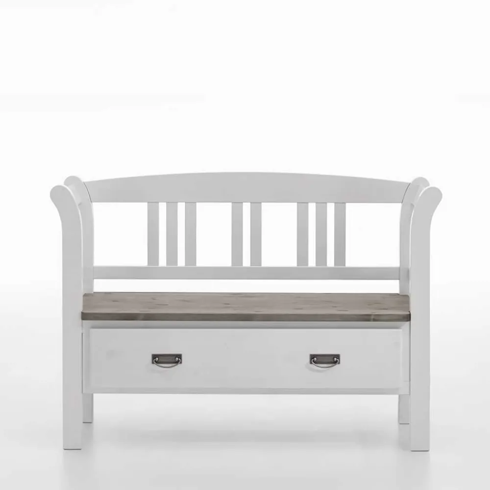 Wohnen Schuhschränke|Küchenbänke*Flurbank Yoan in Weiß Grau