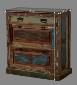 Wohnen Shabby Chic Möbel|Diele Komplett*Flurgarderobenset Jamaica in Bunt Shabby Chic (sechsteilig)