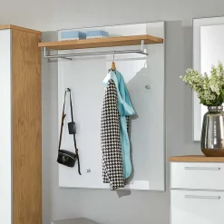 Wohnen Flurgarderobenset Wynoca in Weiß Glas beschichtet (fünfteilig)