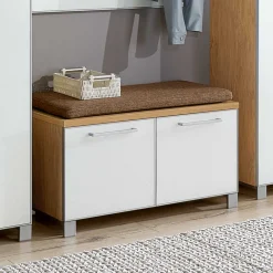 Wohnen Flurgarderobenset Wynoca in Weiß Glas beschichtet (fünfteilig)