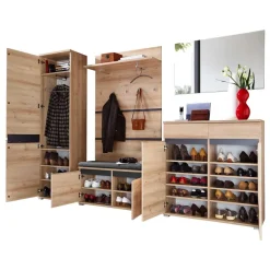 Wohnen Flurmöbel Set Curelino in Buche (sechsteilig)