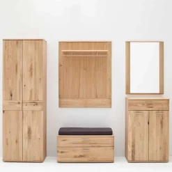 Wohnen Flurmöbel Set in Eiche Bianco - Mabasa (fünfteilig)