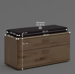 Wohnen Flurmöbel Set in Eiche Bianco - Mabasa (fünfteilig)