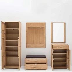 Wohnen Flurmöbel Set in Eiche Bianco - Mabasa (fünfteilig)