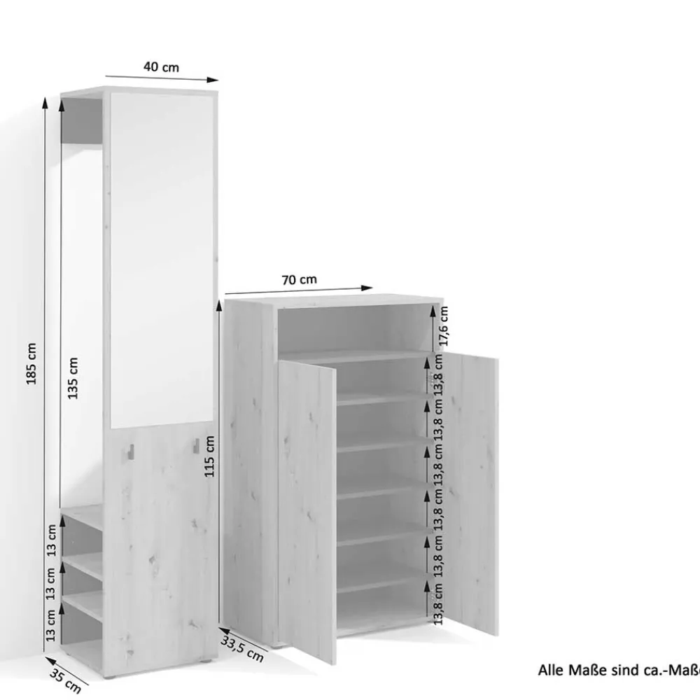 Wohnen Flurmöbel Set kompakt - Nancy (zweiteilig)
