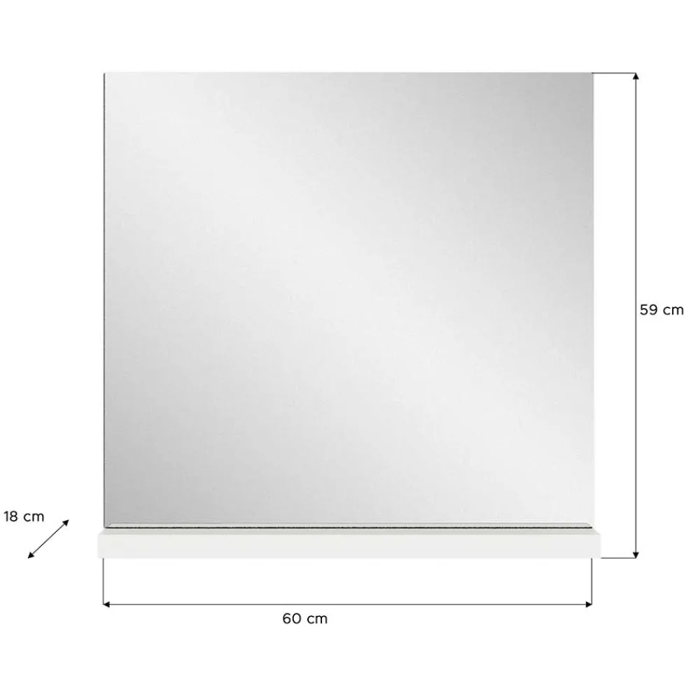 Wohnen Flurspiegel mit Ablage in Weiß - modernes Design - Dany