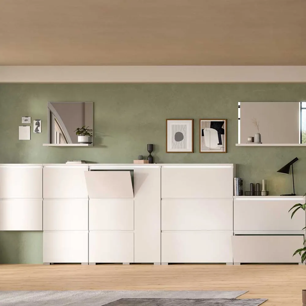 Wohnen Flurspiegel mit Ablage in Weiß - modernes Design - Dany