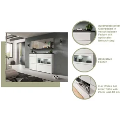 Wohnen Flurspiegel mit Ablage in Weiß - modernes Design - Dany