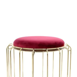 Wohnen Barhocker|Sessel & Hocker*Formschöner Hocker Tisch in Rot Samt - Loyadica