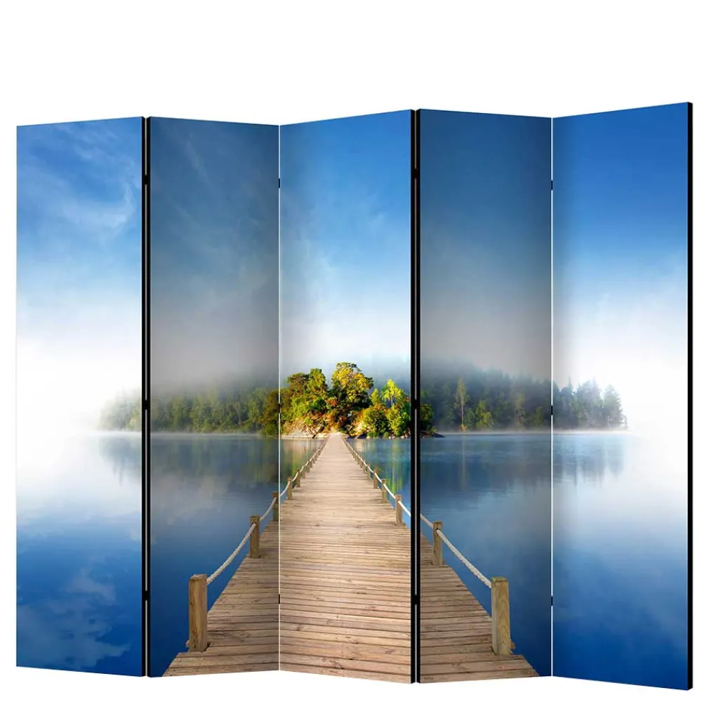 Wohnen Foto Motivparavent Steg Wasser und Insel - Carmido