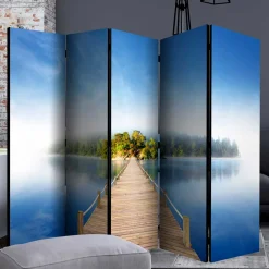 Wohnen Foto Motivparavent Steg Wasser und Insel - Carmido