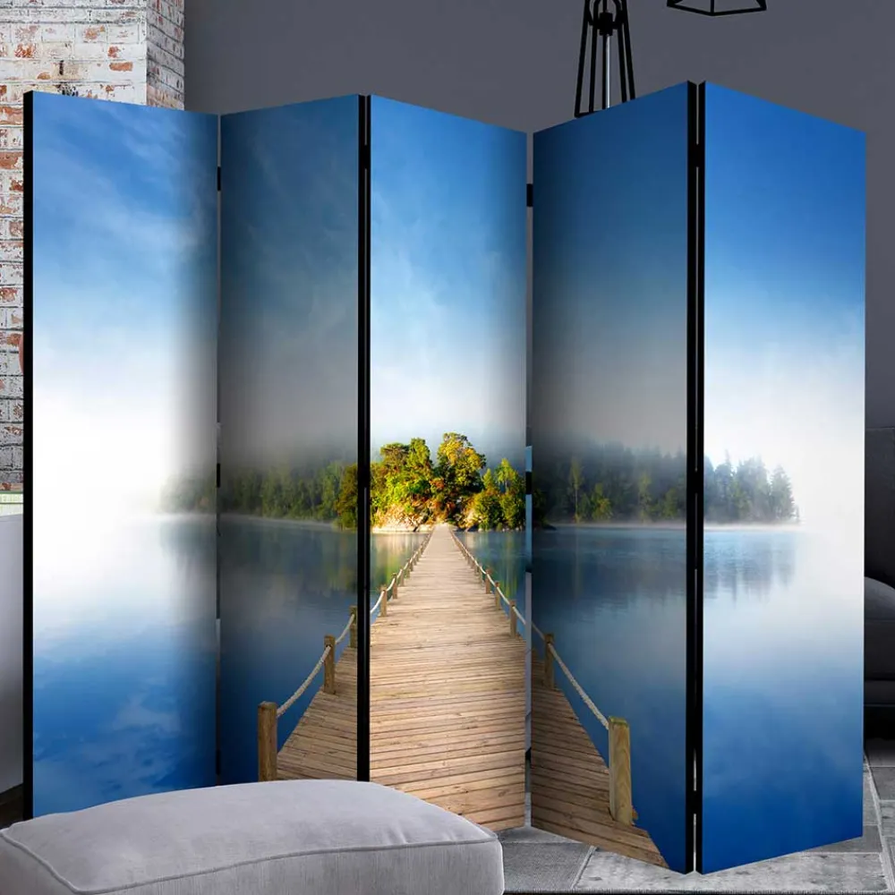 Wohnen Foto Motivparavent Steg Wasser und Insel - Carmido