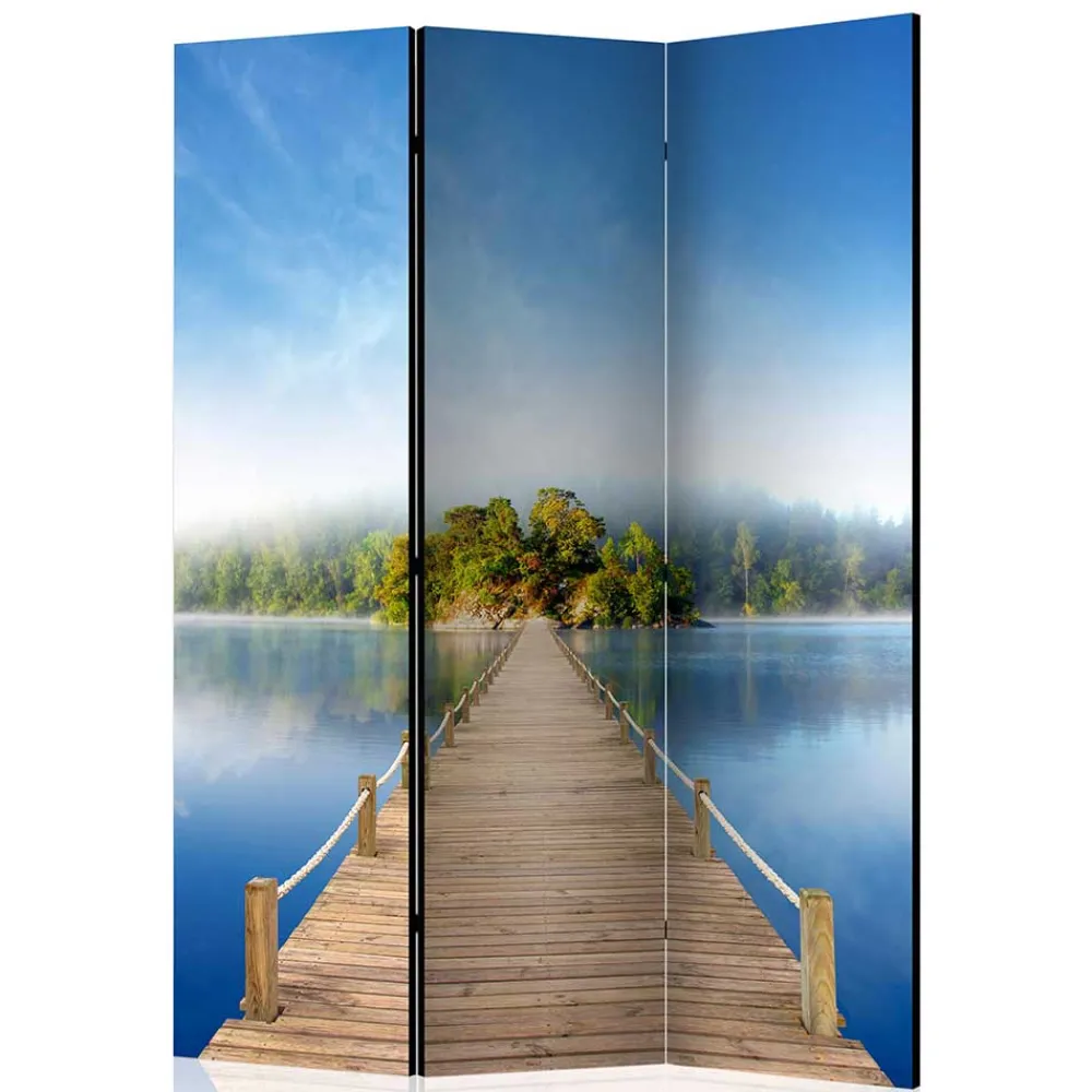 Wohnen Foto Motivparavent Steg Wasser und Insel - Carmido