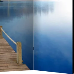 Wohnen Foto Motivparavent Steg Wasser und Insel - Carmido