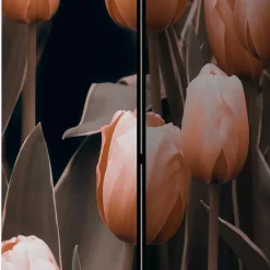 Wohnen Wohnzimmer-Regale|Paravents*Foto Paravent aus Leinwand mit Tulpen Motiv - Tofos