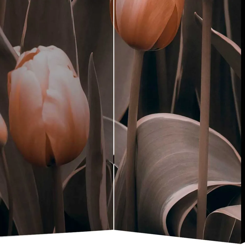 Wohnen Wohnzimmer-Regale|Paravents*Foto Paravent aus Leinwand mit Tulpen Motiv - Tofos