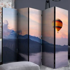 Wohnen Wohnzimmer-Regale|Paravents*Foto Paravent Heißluftballon über Bergen - Akura