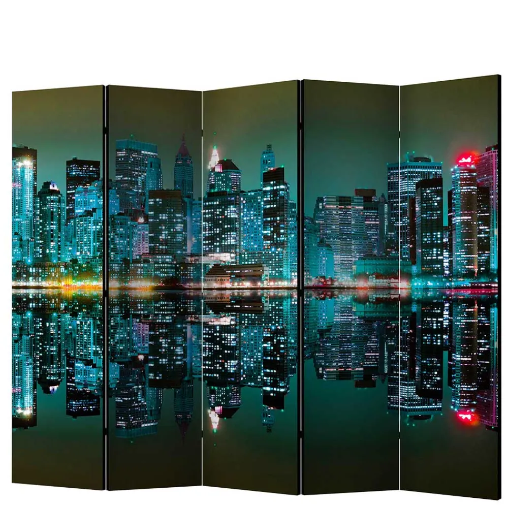 Wohnen Foto Paravent mit Skyline New York bei Nacht - Salutare