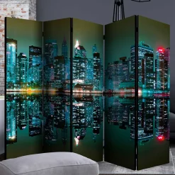 Wohnen Foto Paravent mit Skyline New York bei Nacht - Salutare