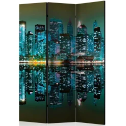 Wohnen Foto Paravent mit Skyline New York bei Nacht - Salutare