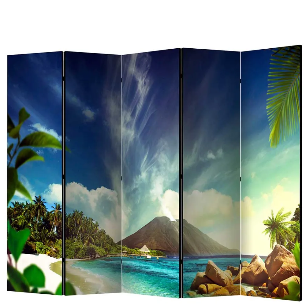 Wohnen Wohnzimmer-Regale|Paravents*Foto-Paravent Insel Paradies - Dinamaro