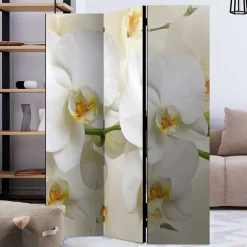Wohnen Fotoprint Leinwand Paravent Weiße Orchideen - Aury