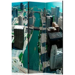 Wohnen Wohnzimmer-Regale|Paravents*Fotoprint Paravent Großstadt am Meer - Tselesto