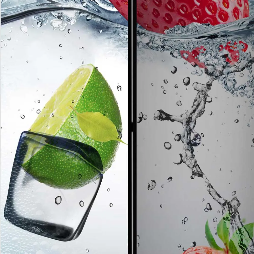 Wohnen Wohnzimmer-Regale|Paravents*Fotoprint Raumtrenner mit Früchten Wasser Eis - Piratro