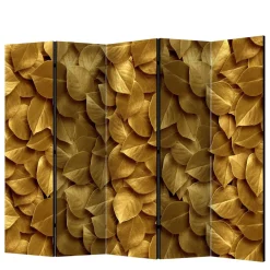 Wohnen Fotoprint Trennwand mit Blättern in Goldfarben - Jimm