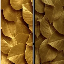Wohnen Fotoprint Trennwand mit Blättern in Goldfarben - Jimm