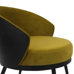 Wohnen Frei stellbarer Velours Sessel in Gold Gelb - Durense