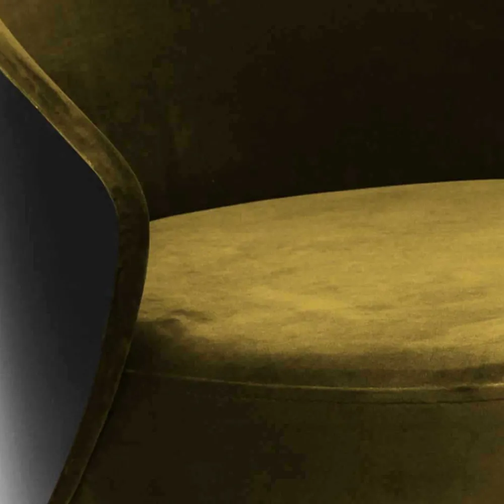 Wohnen Frei stellbarer Velours Sessel in Gold Gelb - Durense