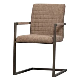 Wohnen Freischwinger Armlehnenstuhl in Braun meliert - Sicilia (2er Set)