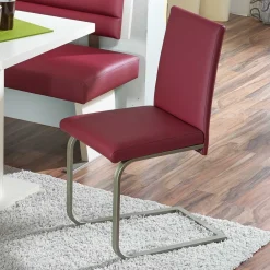 Wohnen Sessel|Wohnzimmerstühle*Freischwinger Clamina in Rot Kunstleder