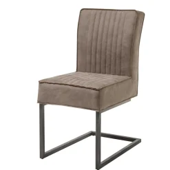 Wohnen Freischwinger in Taupe & Schwarz - Levino (2er Set)