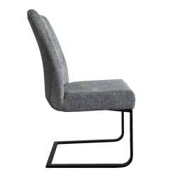 Wohnen Schwarze Möbel|Graue Möbel*Freischwinger Polsterstühle in Dunkelgrau - Zinova (2er Set)