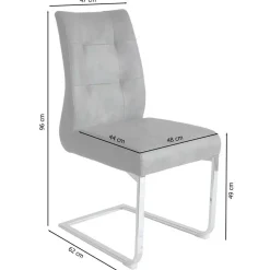 Wohnen Schwarze Möbel|Graue Möbel*Freischwinger Polsterstühle in Dunkelgrau - Zinova (2er Set)