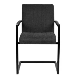 Wohnen Küchenstühle|Esszimmerstühle*Freischwinger Sessel in Anthrazit & Schwarz - Tressur (2er Set)