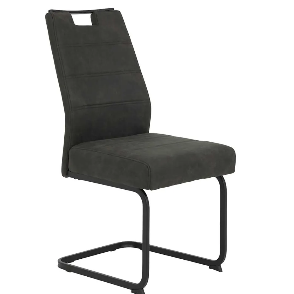 Wohnen Schwarze Möbel|Küchenstühle*Freischwinger Stuhl mit hoher Lehne - Ivros (Set)