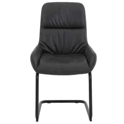 Wohnen Freischwingerstuhl in Anthrazit Microfaser - Settas (Set)