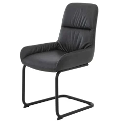 Wohnen Freischwingerstuhl in Anthrazit Microfaser - Settas (Set)