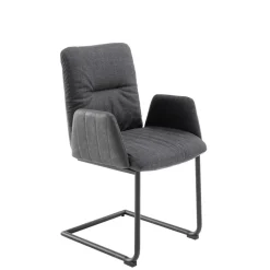 Wohnen Freischwinger-Tischsessel in Anthrazit - Jamesson (2er Set)