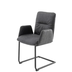 Wohnen Freischwinger-Tischsessel in Anthrazit - Jamesson (2er Set)