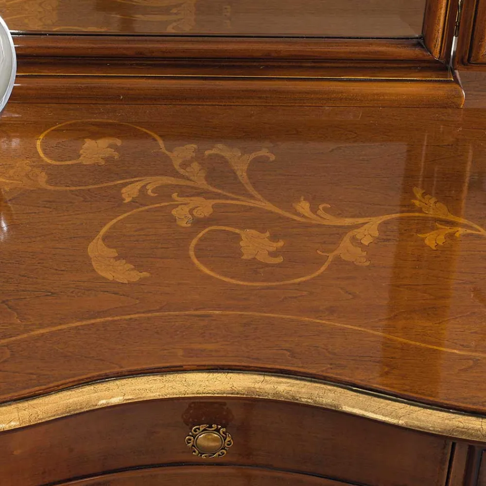 Wohnen Italienische Möbel|Schminktische*Frisiertisch & Hocker im Italienischen Stil - Carlenna (zweiteilig)